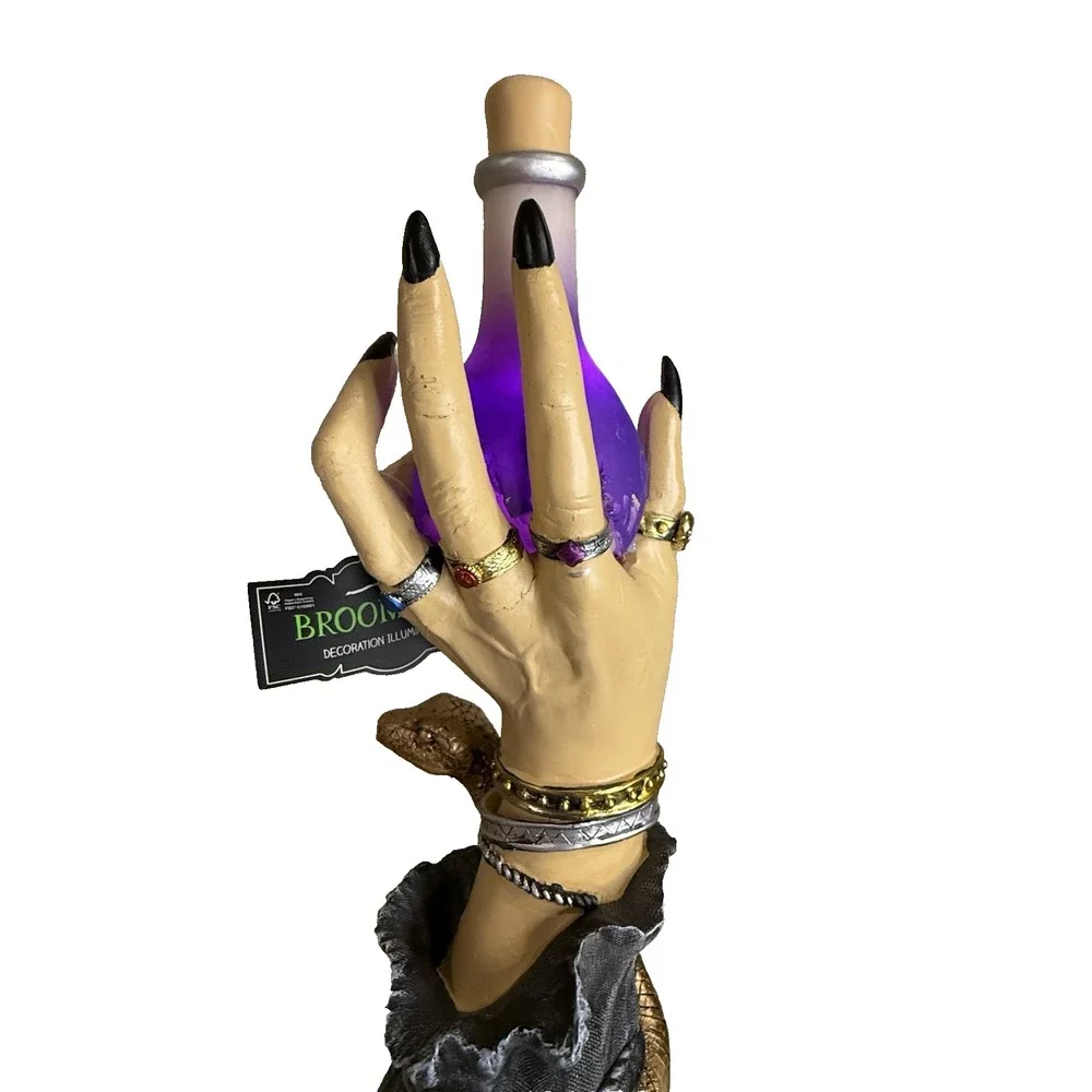 Broomstick Blvd. Halloween Light Up LED Witch Hand Decor holding‎ potion NEW